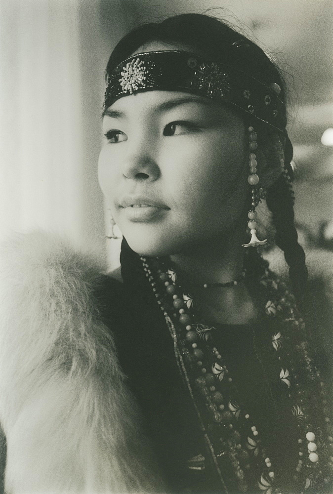 2008; Inuit woman in traditional clothes, City of Provideniya (Chukotskiy Peninsular ) Russia,  Asia