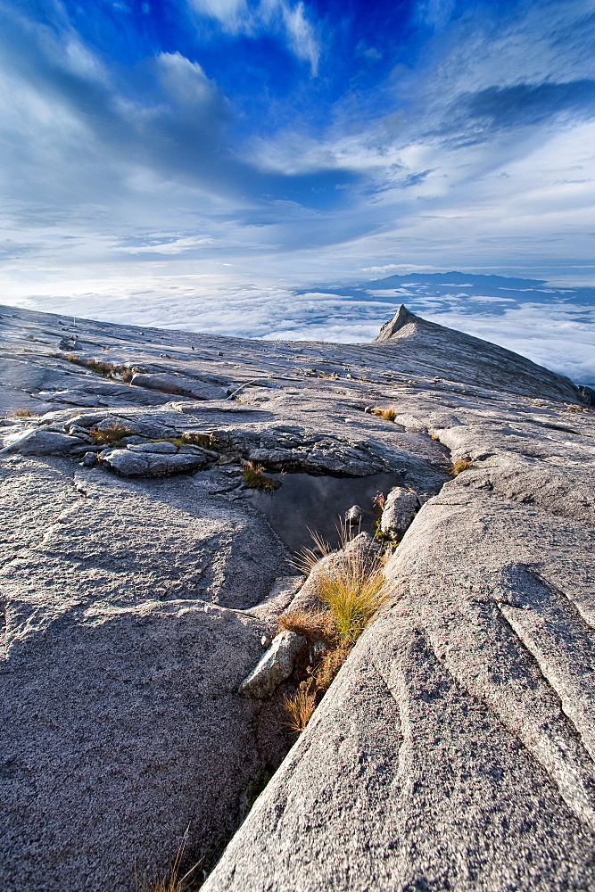 View from summit of Mount Kinabalu.  Kinabalu National Park, Sabah, Borneo, Asia