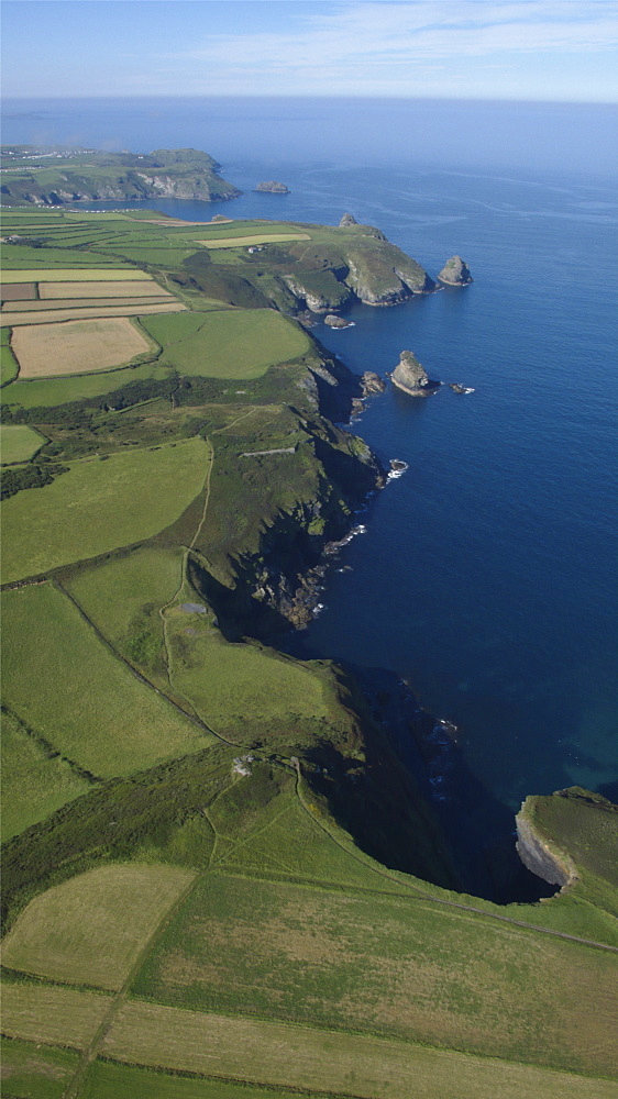 Views over Tintagel cliffs. Cornwall.. Cornwall, UK