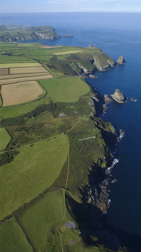 Views over Tintagel cliffs. Cornwall.