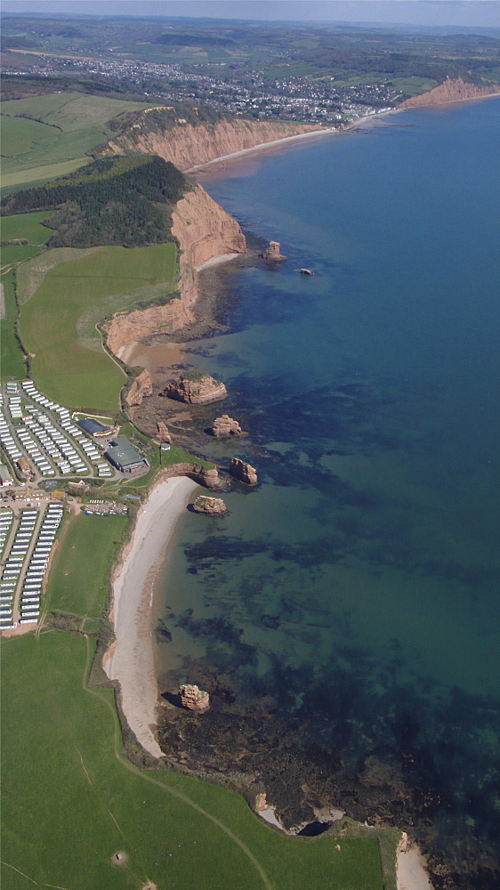 ladrom bay with Sidmouth in background. Devon, UK