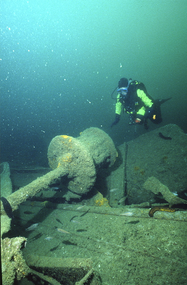 Diving british ship wrecks in the English Channel