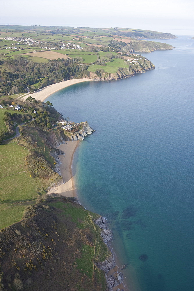 views over the cliffs near Blackpool. South Devon. UK