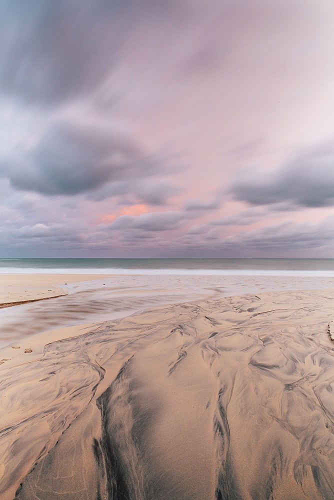 Carbis Bay beach at dawn, St. Ives, Cornwall, England, United Kingdom, Europe 