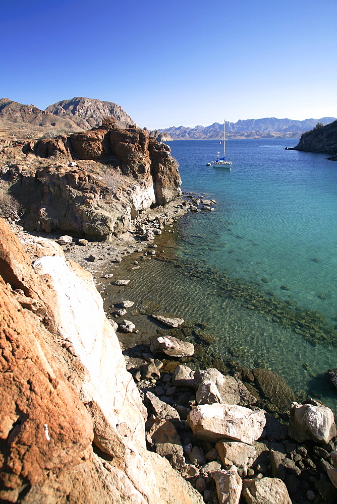 Honeymoon Cove on Danzante Island near the Baja Peninsula on the Gulf of California (Sea of Cortez) side. Baja California, Mexico.