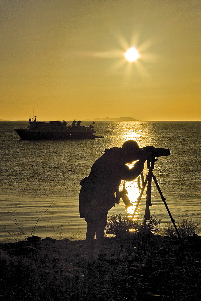 Sunrise from Isla San Esteban in the midriff region of the Gulf of California (Sea of Cortez), Baja California Norte, Mexico.