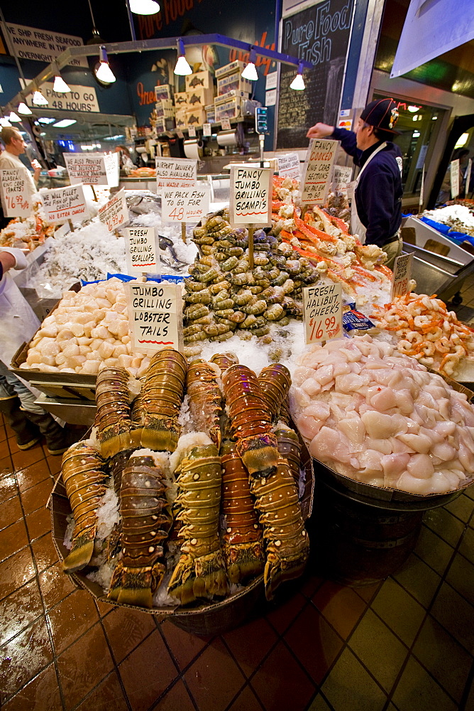 Views of the famous Pike Street Market in downtown Seattle, Washington State, USA