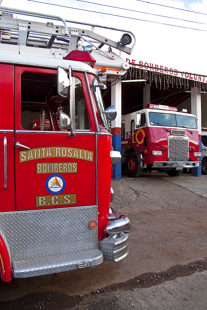 Scenes from the fire station in the French influenced port town of Santa Rosalia, Baja California Sur, on the Baja Peninsula, Mexico.