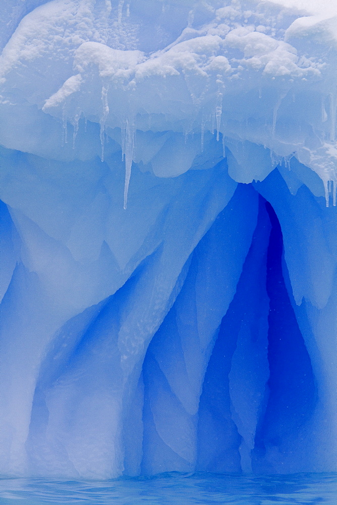 Iceberg detail in and around the Antarctic Peninsula during the summer months, Southern Ocean