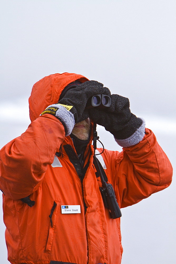 Staff from the Lindblad Expedition ship National Geographic Explorer Steve Gould in Antarctica