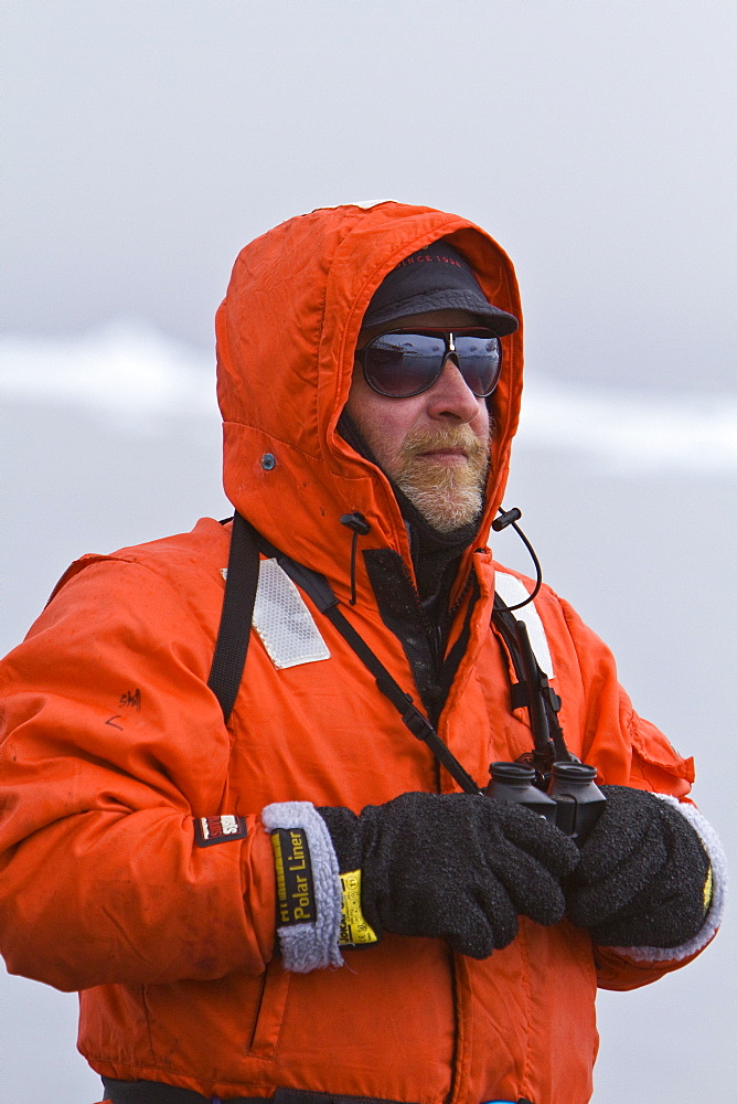 Staff from the Lindblad Expedition ship National Geographic Explorer Steve Gould in Antarctica