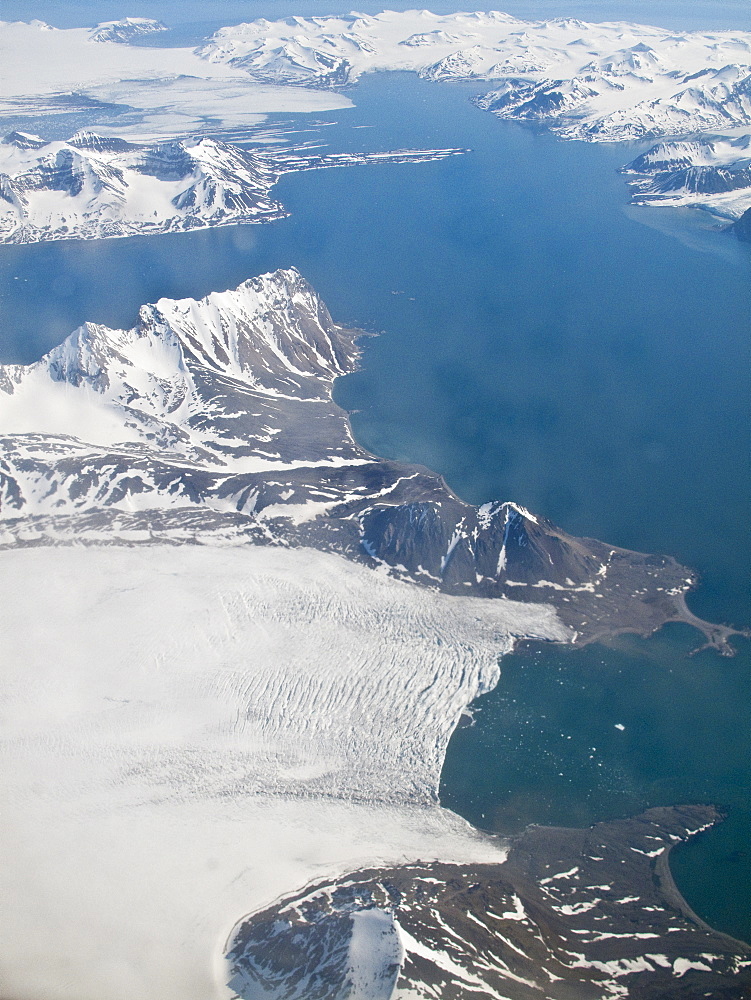 Aerial view of Spitsbergen, Svalbard, Norway