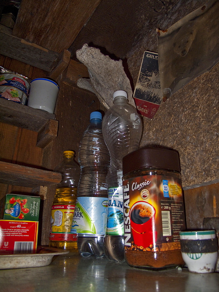 Hunter's cabin at Gn%lodden in Hornsund (Horn Sound) on the southwestern side of Spitsbergen Island in the Svalbard Archipelago, Barents Sea, Norway