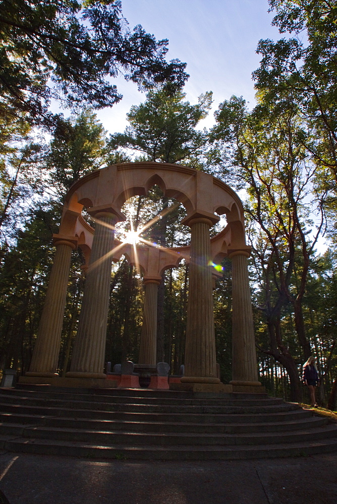 The John S. McMillin Mausoleum built in the early 1930's near Roche Harbor on San Juan Island, Washington State, USA. 