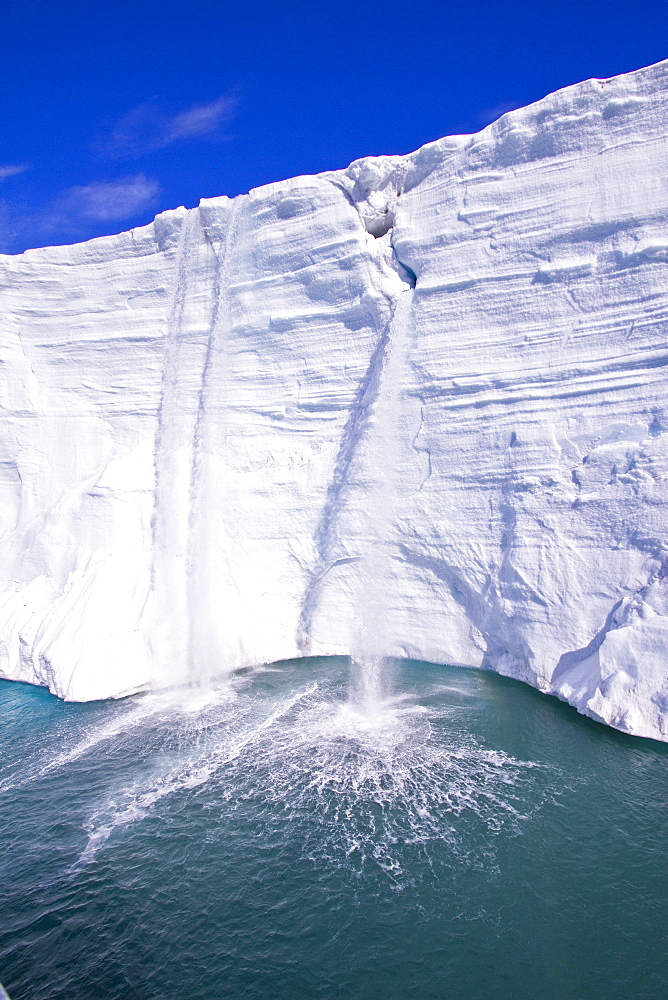 Views of Austfonna, an ice cap located on Nordaustlandet in the Svalbard archipelago in Norway