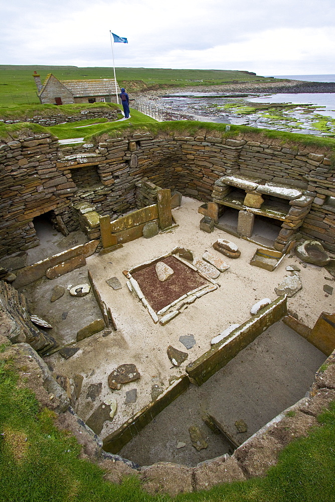 Skara Brae, a Neolithic village constructed in 3,100 BC, Orkney Islands, Scotland