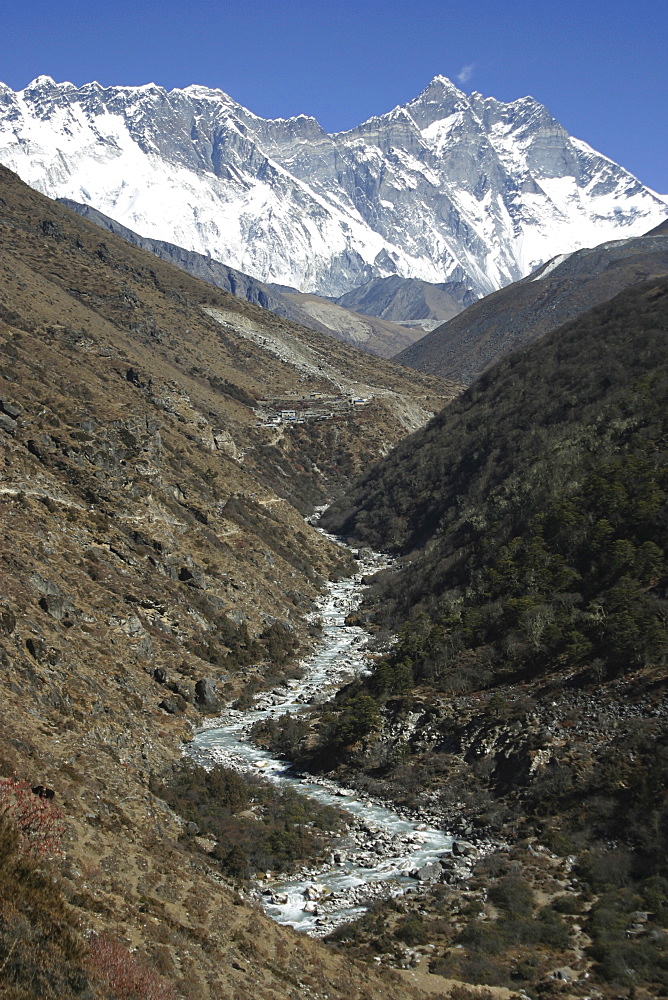 River & Mountain Scenic. Everest Region, Nepal