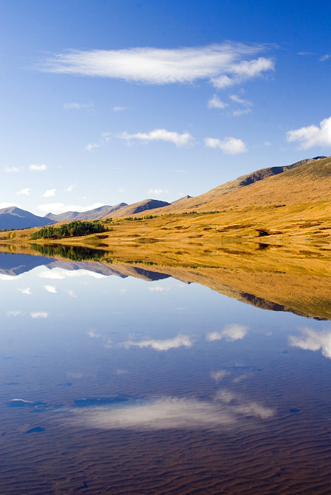 Freshwater loch.  Black Mount by Rannoch Moor near Glencoe, Scotland.