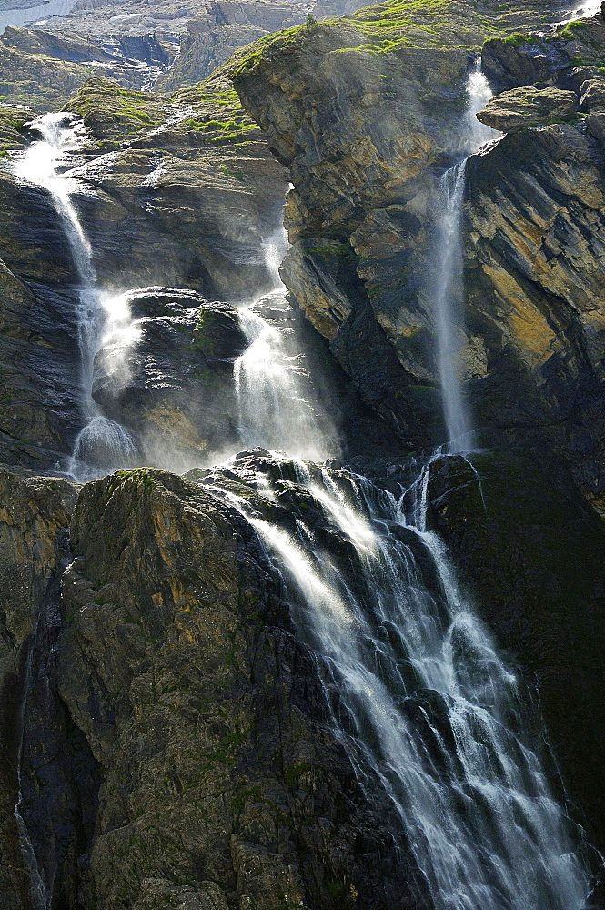 Waterfalls at the Cirque de Gavarnie, Pyrenees National Park, Hautes-Pyrenees, France, Europe