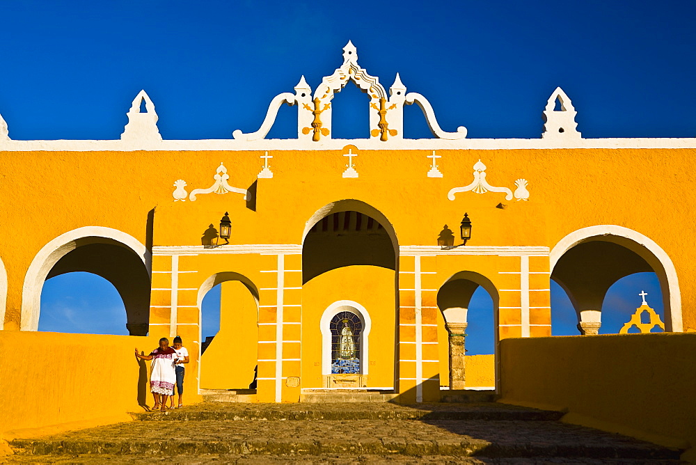 Facade of a church, Convento De San Antonio De Padua, Izamal, Yucatan, Mexico