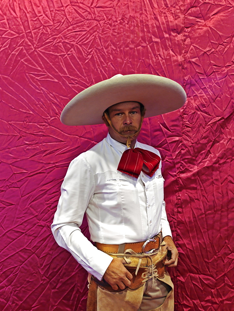 Portrait of Mexican charras (cowboy), Guadalajara, Jalisco, Mexico, North America