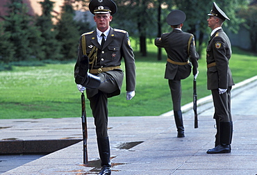 The Tomb of the Unknown Soldier outside the Kremlin, Moscow, Russia.