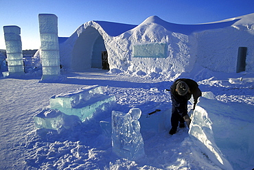 Entrance to the Ice Hotel, Jukkasjarvi, Sweden.