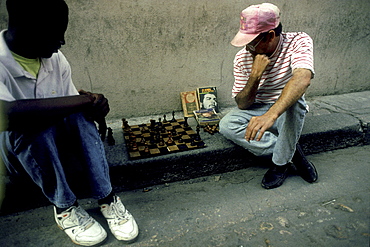 Chess game in streets of Old Havana, Cuba