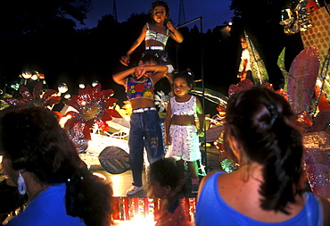 Young dancers on a float, Carnival, Santiago de Cuba, Cuba