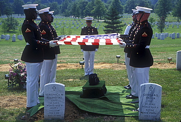 Burial ceremony a veteran in Arlington National Cemetery, Virginia