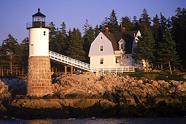 A light house on the Maine coast.