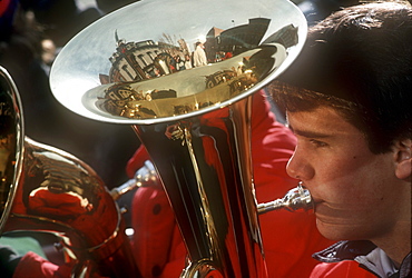 An annual Christmas tuba concert in Denver, Colorado.