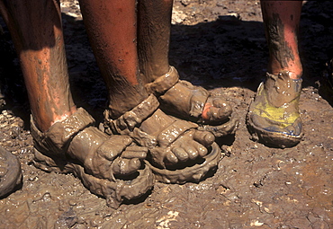 Muddy feet during a 4-day raft trip down the San Juan River, Utah.