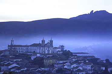 Igreja do Carmo, one of 13 baroque masterpiece churches, towers above the small city of Ouro Preto in Brazil's interior.