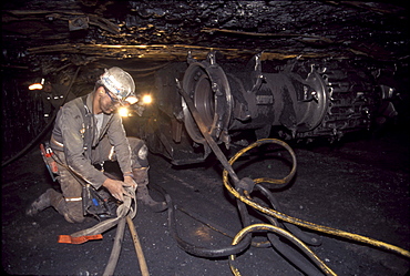 A miner inside a coal mine near Durango, Colorado