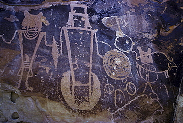 Prehistoric Fremont rock art (petroglyphs) in Dinosaur National Monument in Utah and Colorado