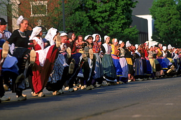 Tulip Time Festival in Holland, Michigan Klompen Dancers perform a variety of authentic Dutch dances in full Dutch costume. Made up of nearly 1,700 total dancers,