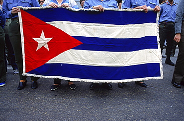 Marchers commemorating Militia Day, Havana, Cuba.