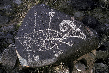 Indian petroglyphs at Three Rivers, New Mexico