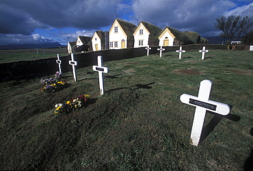 Historic turf buildings at Glaumbaer, northcentral Iceland. An important discovery was made in Glaumbaer in 2001: the homestead of Thorfinn Karlsefni, the father of the first European born in the New World. This find has important implications for Viking history.