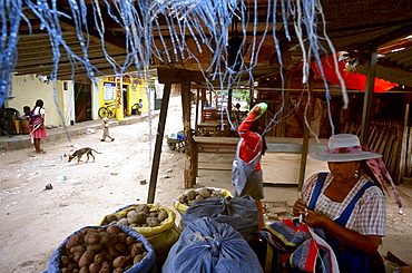 Vendors sell their wares at a street market in El Torno, Bolivia Friday, Nov. 12, 2004. Ernesto "Che" Guevara was captured by the Bolivian army in 1967 in a nearby valley and executed in La Higuera days later. His body was put on public display in the laundry room of the Vallegrande hospital, then secretly buried under the air strip for 30 years. Guevara and fellow communist guerillas were attempting to launch a continent-wide revolution modeled on Guevara's success in Cuba in the late 1950s. The Bolivian government recently began promoting the area where he fought, was captured, killed and burried for 30 years as the "Ruta del Che," or Che's Route.