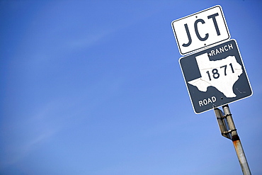 Texas highway road sign JCT 1871