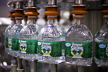 Gallon jugs of Poland Spring Water are filled in the Hollis center, Maine plant.