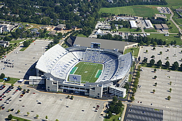 Aerial view of Commonwealth Stadium on the University of Kentucky campus in Lexington, KY.