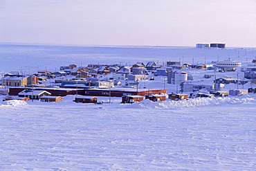 Overview of Igloolik, Nunavut, Canada. Igloolik is west of Baffin Island on the Melville Peninsula.