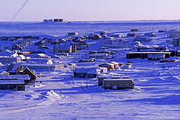 Overview of Igloolik, Nunavut, Canada. Igloolik is west of Baffin Island on the Melville Peninsula.