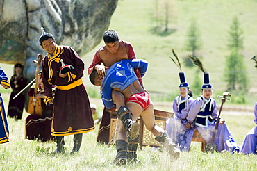 Wrestling match, Terelj National Park, Mongolia