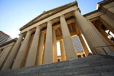 Classical architecture on Legislative Plaza next to the state capitol in Nashville, TN