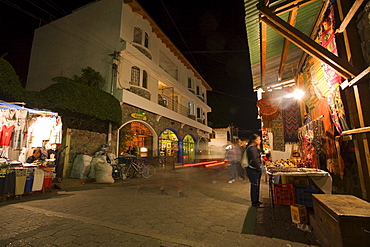 Open air market at night in the streets of Panajachel, Gautemala