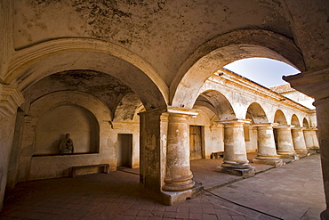 The ruins of Las Capuchinas convent, Antigua, Guatemala